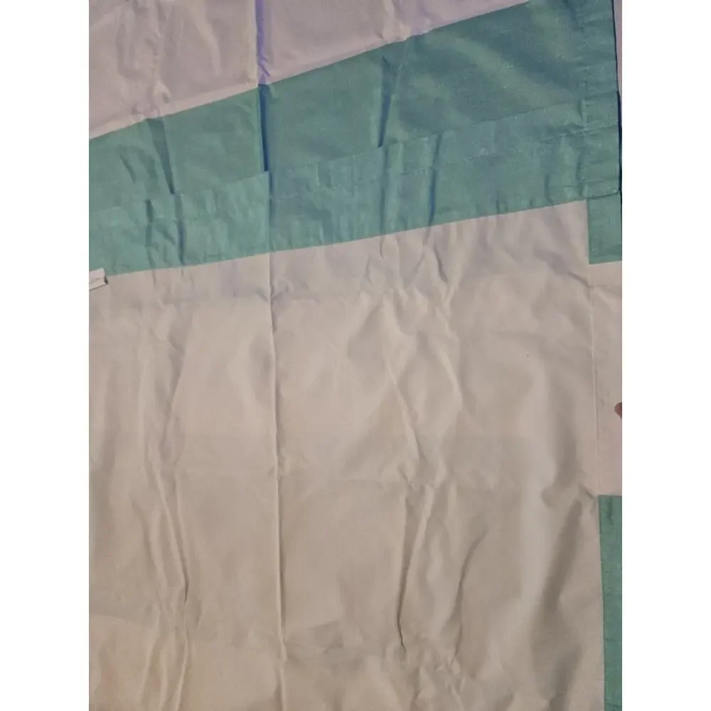 Your Zone Cabana Stripe Curtain Panels Mint Aqua White 30x84 Set of 3